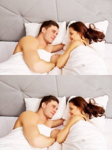 Create meme: man and woman in bed, young couple in bed, people