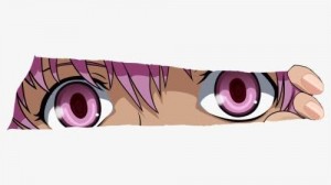 Create meme: hat channel anime, anime characters, young gasai eyes