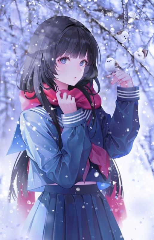 Create meme: winter anime, arts anime, anime girl