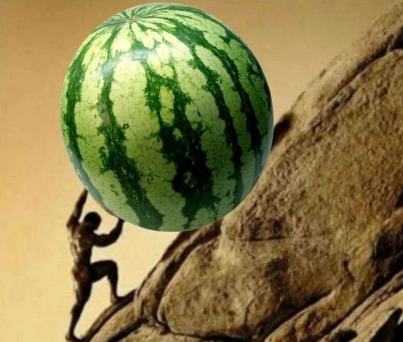 Create meme: watermelon ordinary, watermelon is big, watermelon giant