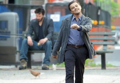 Create meme: actor Keanu Reeves , leonardo dicaprio, Leonardo DiCaprio walk