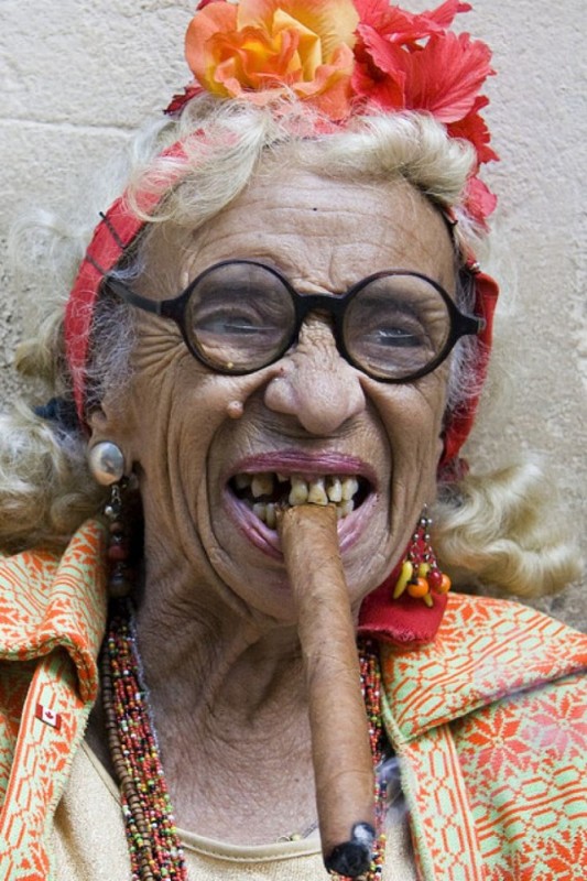 Create meme: Graciela Gonzalez is Cuban, grandma with a cigar, Granny with a cigar