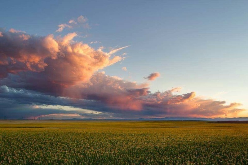 Create meme: the clouds are beautiful, clouds over the field, landscape 