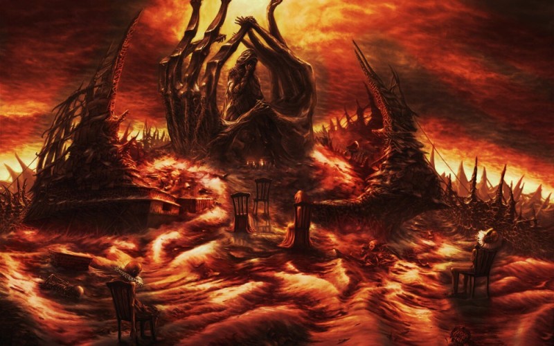 Create meme: background of hell and heaven, the world of demons, underworld art