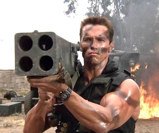 Create meme: Arnold Schwarzenegger with a Bazooka, Schwarzenegger terminator, Schwarzenegger commando