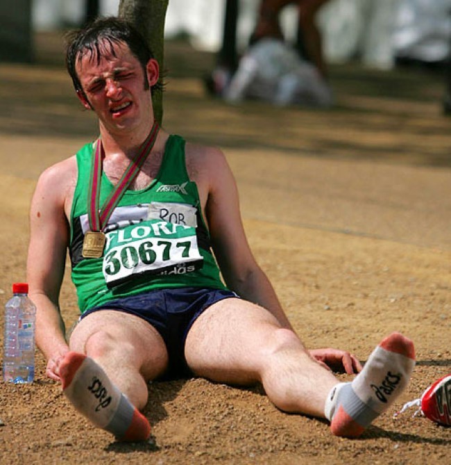 Create meme: marathon runner, marathon , the marathon runner is tired