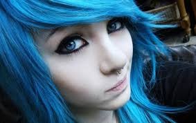 Create meme: hair dye, the girl with blue hair, colorful hair