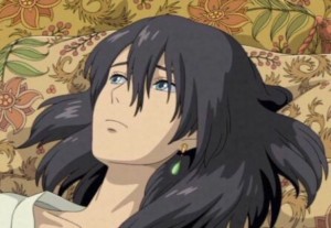 Create meme: howl moving castle screenshots, anime howl's moving castle, howl moving castle with black hair