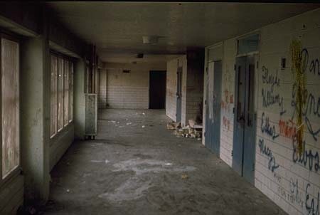 Create meme: Pruitt-Igoe, an abandoned school corridor, abandoned hospital