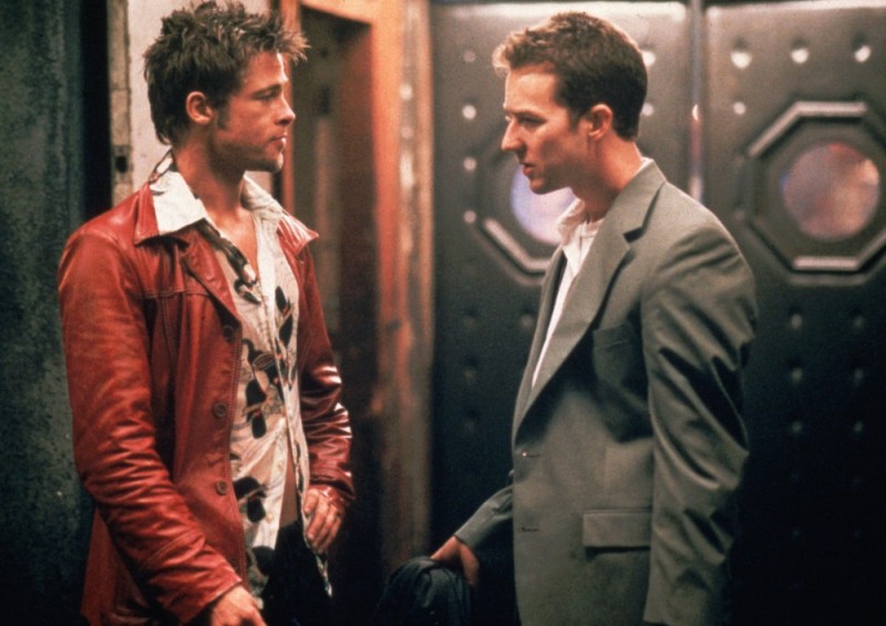 Create meme: Tyler durden, Edward Norton at Fight Club, fight club brad pitt