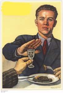 Create meme: picture of a fag does not drink, Soviet poster no money, Soviet poster no