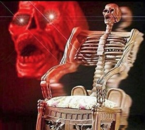 Создать мем: rocking chair, point of no return, spooky skeleton