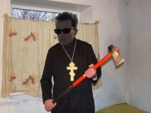 Create meme: grab the ax meet the guests from the mountains picture, when the priest is at war with atheists, priest bum