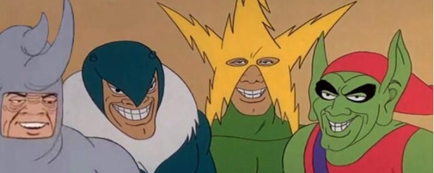 Create meme: The Sinister Six spider man 1994, spider-man 1967 goblin, marvel comics 