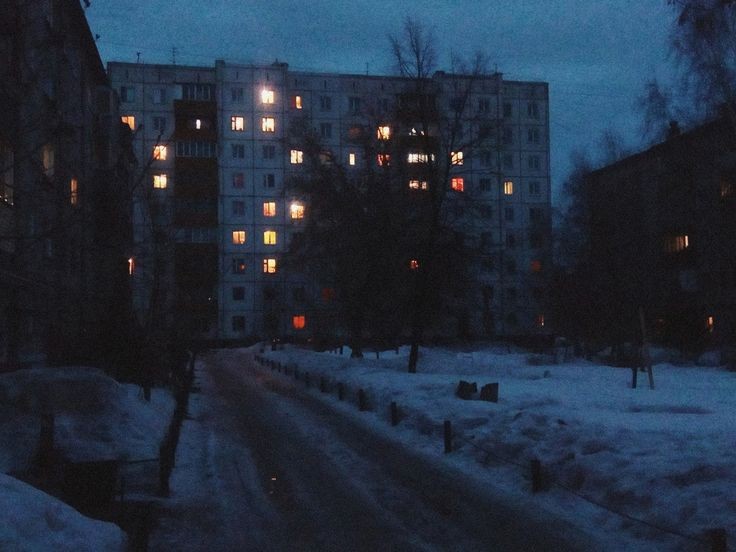 Create meme: panels at night in winter, high-rise buildings at night, khrushchev at night