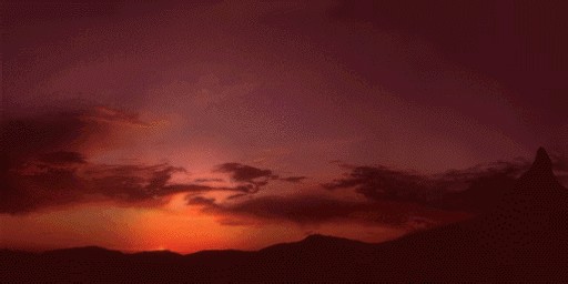 Create meme: red sky, mountain sunset, sunset 