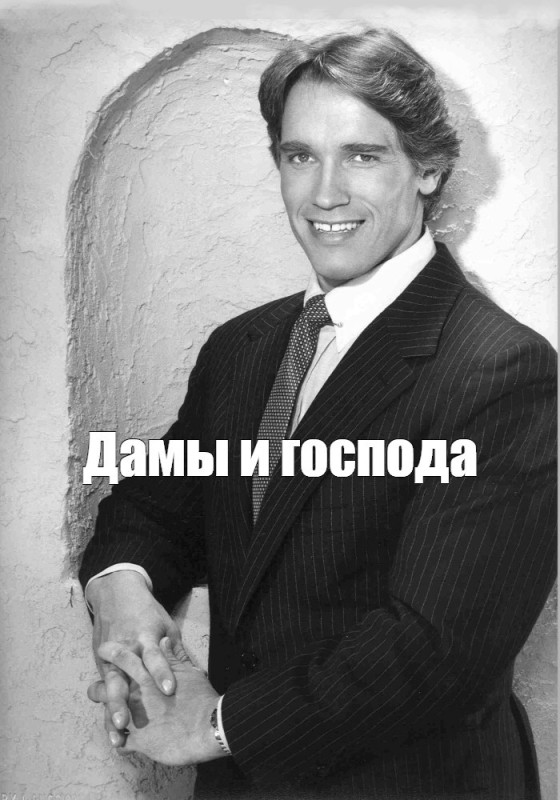 Create meme: Arnold Schwarzenegger , Ladies and gentlemen, the schwarzenegger meme, meme ladies and gentlemen meme