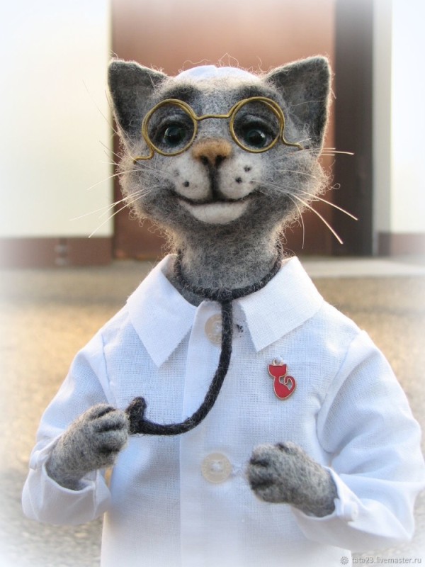 Create meme: doctor cat, The cat is a doctor toy, the cat doctor