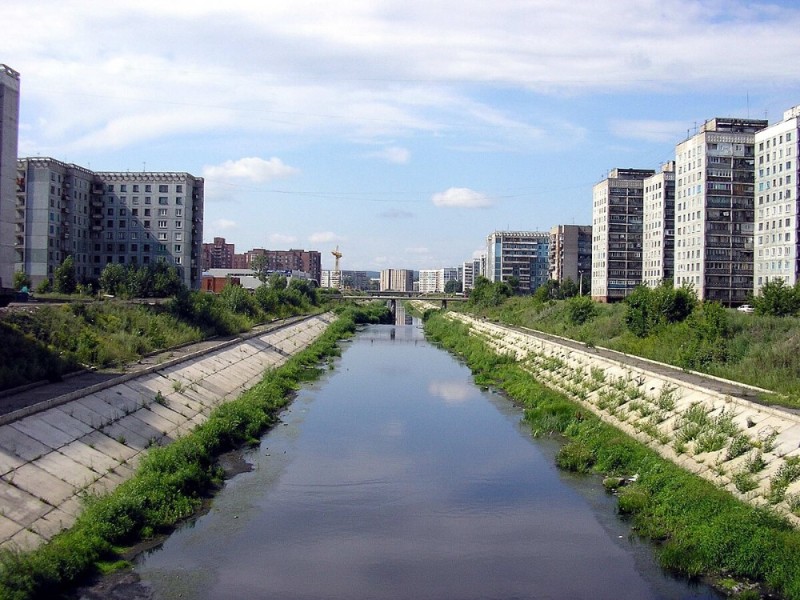 Create meme: the Aba river Prokopyevsk, The Aba River, Smolenka river embankment in St. Petersburg