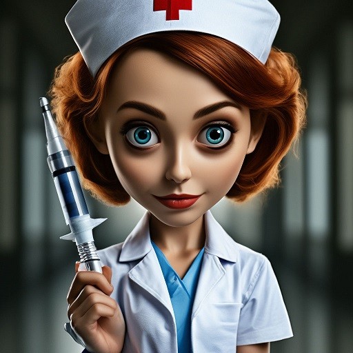 Create meme: nurse , nurse injection, cartoon nurse