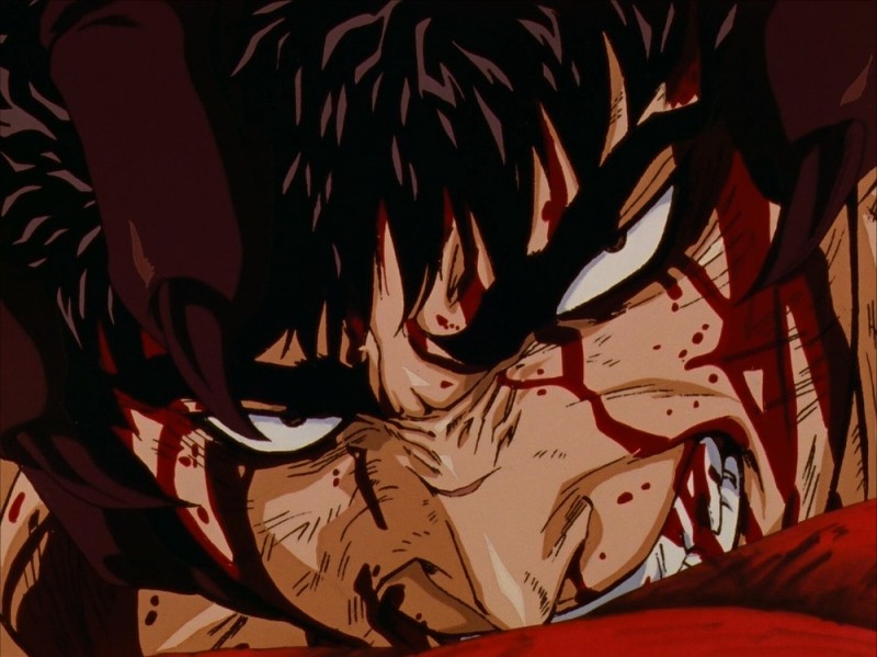 Create meme: anime berserk, gats is crying, Gats berserk 1997 in a rage