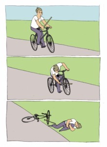 Create meme: comics memes, meme bike, MEM stick in the wheel