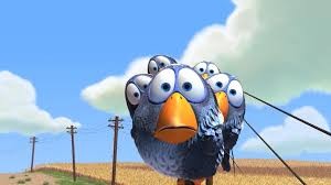 Create meme: a bird on the wire, funny birds on the wire, birds cartoon pixar