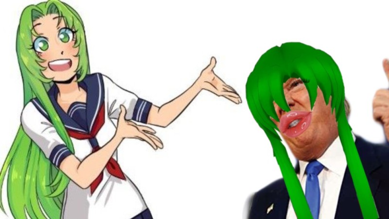 Создать мем: мидори из яндере, yandere simulator, мидори гурин и яндере дев