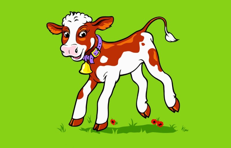 Create meme: calf drawing for children, a calf for children, calf drawing