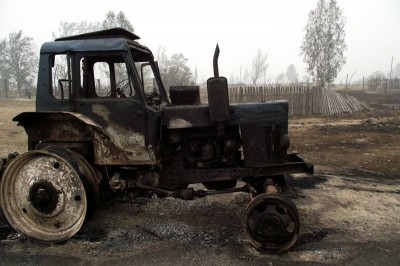 Create meme: mtz-82 tractor burned down, MTZ 80 tractor, the tractor burned down