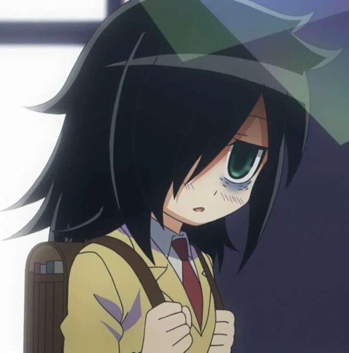 Create meme: tomoko Kuroki anime look, watamote, watamote anime