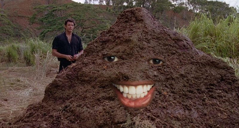 Create meme: The biggest turd, Big turd Jurassic Park, a huge turd