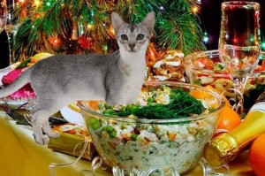 Create meme: Christmas meal, new salads, new year's feast