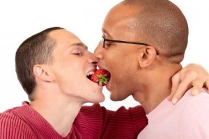 Create meme: kiss with strawberries pictures, homosexuals, sex gay