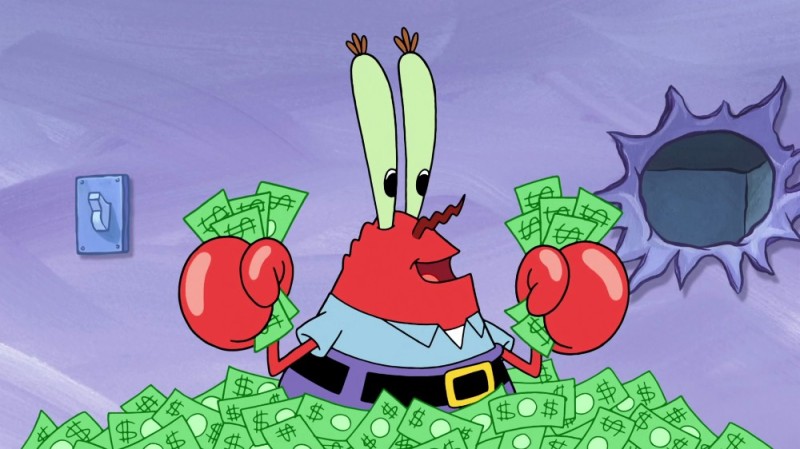 Create meme: krabs money, crabs, spongebob Mr. krabs