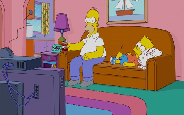 Create meme: The simpsons Bart and TV, The Simpsons season 30 episode 17, Boredom Homer Simpson
