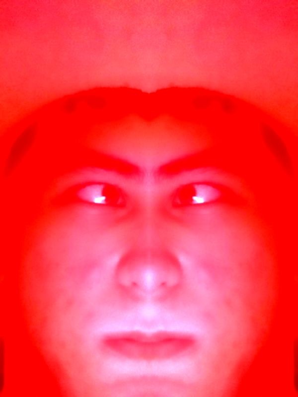 Create meme: led mask, the person in the picture, Asian 