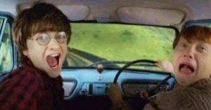 Create meme: Yarik drove, Harry and Ron on the machine, Ron Weasley funny face