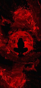 Создать мем: красный арт, itachi, темное изображение