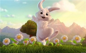 Создать мем: зайчик, счастливый кролик, веселый зайчик