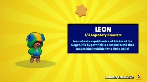 Create meme: Leon fell in brawl stars screen, the loss of Leon pictures brawl stars, Brawl Stars