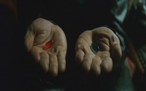 Create meme: neo the red or blue pill, red or blue, neo tablets