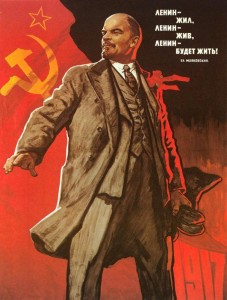 Create meme: posters posters with Lenin, Lenin poster, Lenin lives