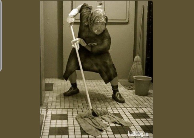 Create meme: cleaner , cleaning lady with a mop, work as a cleaner