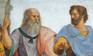 Create meme: Plato and Aristotle