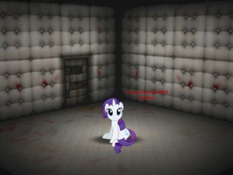 Create meme: my little pony rarity , rarity pony, a mental hospital is a room with soft walls