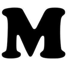 Create meme: black and white letters, letter m, stencil of the letter M