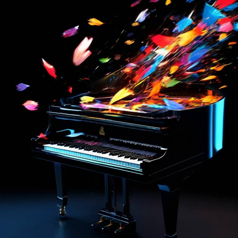 Create meme: The piano in painting, a colored piano, musical paintings