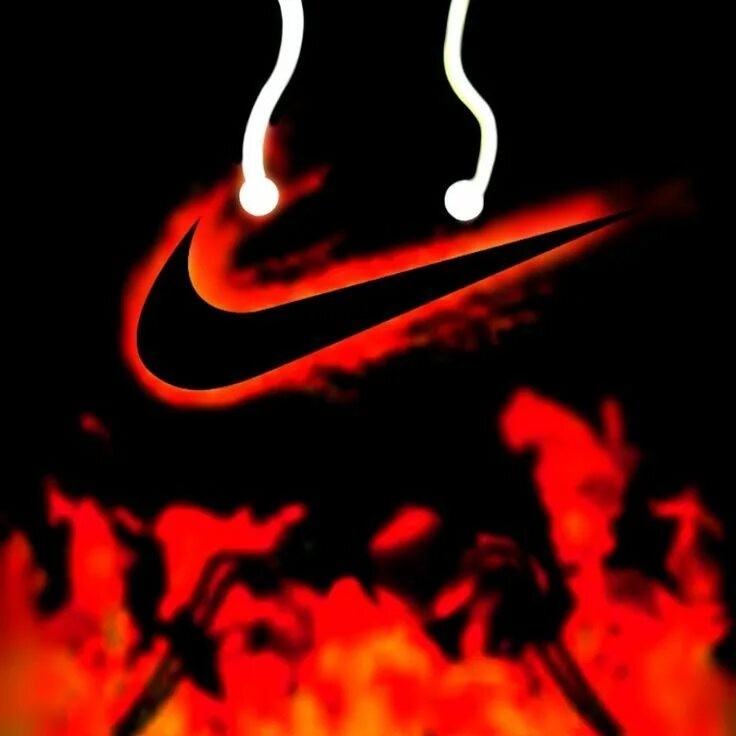 Create meme: nike logo on a black background, black nike background, nike on a black background