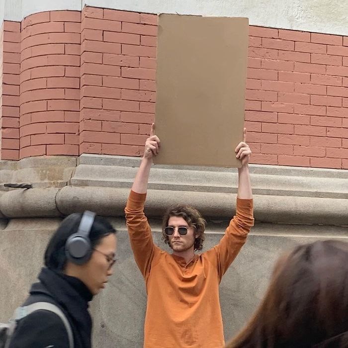 Создать мем: закрытый аккаунт мем, dude with sign русский, семейный